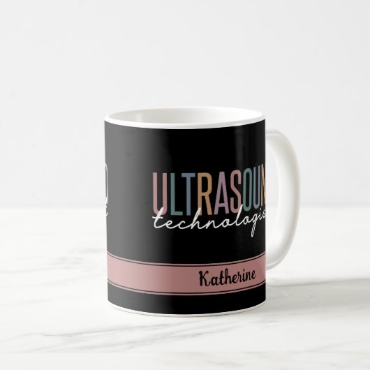 Mug Cadeaux de technologue d'ultrasons personnalisés (Devant droit)
