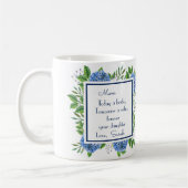 Mug Cadeaux d'hortensias de la mère de la mariée de la (Gauche)