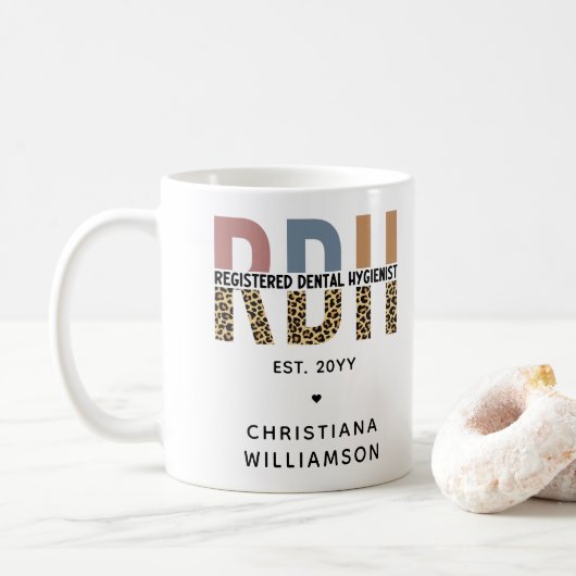 Mug Cadeaux d'hygiéniste dentaire enregistrés sur mesu (Avec donut)