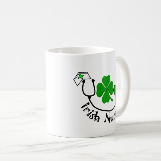 Mug Cadeaux d'infirmière d'Irlandais, conception verte (Devant droit)