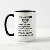 Mug Cadeaux drôles de définition de travailleur de tra (Gauche)