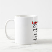 Mug Cadeaux drôles "de programme de retraite" (Gauche)
