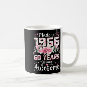 Mug Cadeaux faits pour femmes de 60 ans nées en 1966 F