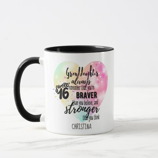 Mug Cadeaux GRANDAUGHTER personnalisés | Citations mig (Gauche)