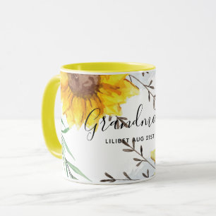 Mug Cadeaux GRANDMA - Tournesol Thème Personnalisé