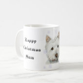 Mug Cadeaux mignons de chien de Westie de Noël (Devant gauche)