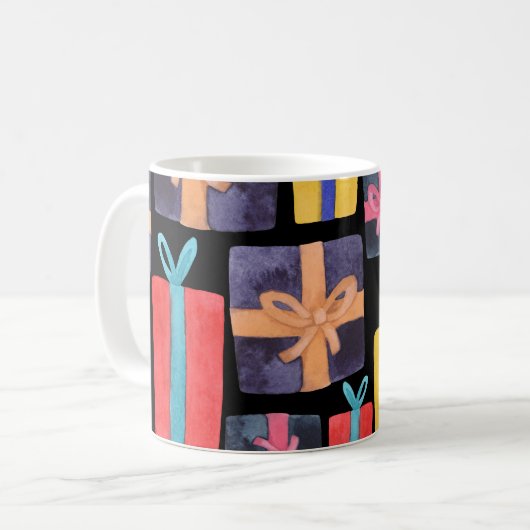 Mug Cadeaux multicolores Aquarelle transparente (Devant gauche)