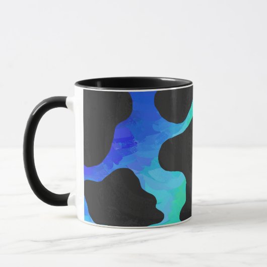 Mug Cadeaux noir et arc-en-ciel de vache (Gauche)