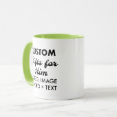 Mug Cadeaux personnalisés pour lui Lime Green Combo Mu (Devant gauche)
