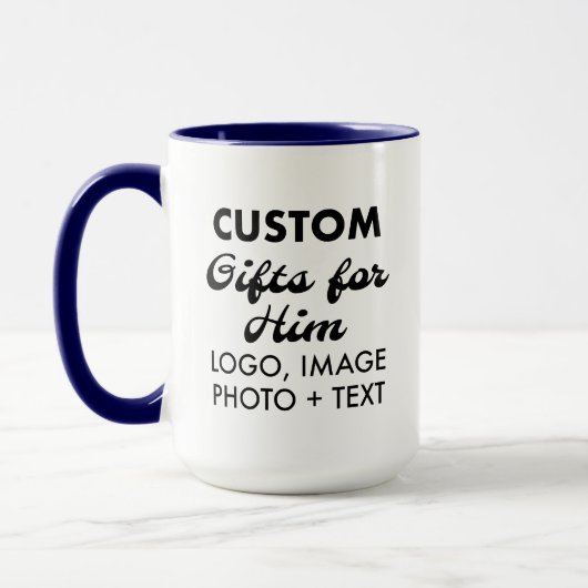 Mug Cadeaux personnalisés pour lui Marine Blue Combo M (Gauche)