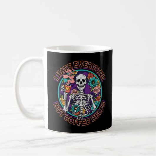 Mug Cadeaux pour amateurs de café Je déteste tout le m (Gauche)