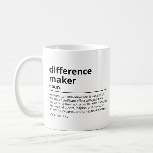 Mug Cadeaux pour une personne qui fait la différence - (Gauche)