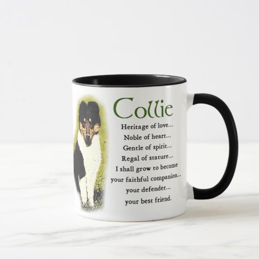 Mug Cadeaux rugueux de colley de tri couleur (Droite)