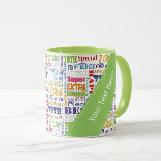 Mug Cadeaux Uniques Et Spéciaux 70e Anniversaire (Devant droit)