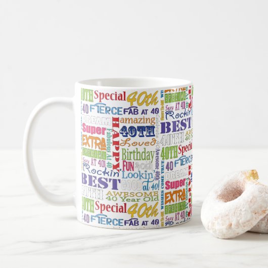 Mug Cadeaux Uniques Et Spéciaux De Fête Du 40E Anniver (Avec donut)