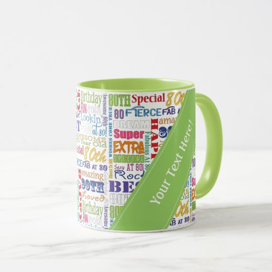Mug Cadeaux Uniques Et Spéciaux De Fête Du 80E Anniver (Devant droit)