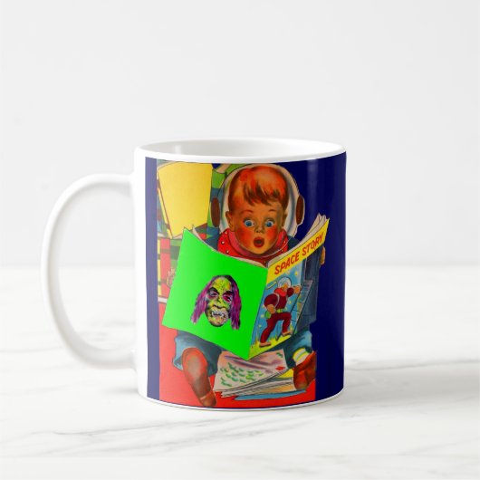 Mug cadet de l'espace garçon lecture livre de science (Gauche)
