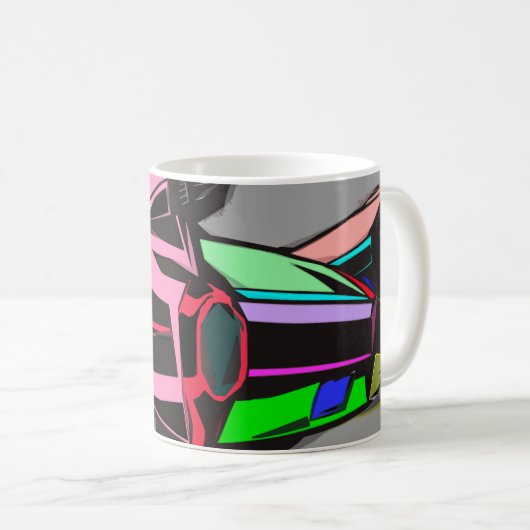 Mug Cadillac coloré (Devant droit)
