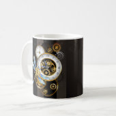 Mug Cadran Steampunk avec libellule (Devant gauche)