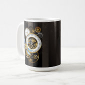 Mug Cadran Steampunk avec libellule (Devant gauche)