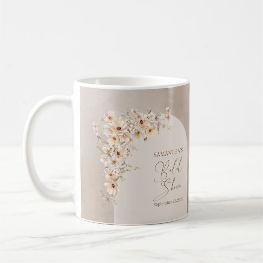 Mug Cadre d'arc d'ivoire Fleur sauvage moderne (Gauche)
