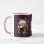 Mug Cadre d'arc moderne Floral Joyeux Noël Photo (Gauche)