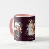 Mug Cadre d'arc moderne Floral Joyeux Noël Photo (Devant gauche)