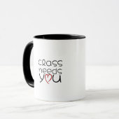 Mug Cadre de coeur de cadeau d'appréciation d'enseigna (Devant gauche)