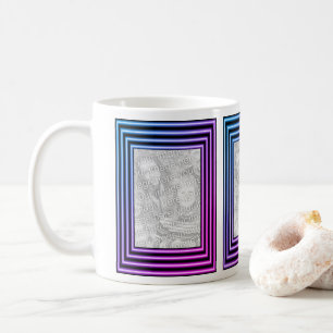 Mug Cadre de couleurs rayées simples Créez votre propr