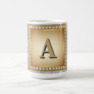 Mug ✨ Cadre de monogramme de nom en or diamant ✨