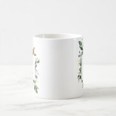 Mug Cadre de monogramme de verdure botanique élégant (Centre)