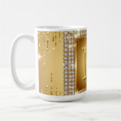 Mug ✨ Cadre de monogramme doré avec nom personnalisé ✨ (Gauche)