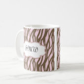 Mug Cadre de monogramme rose et Brown (Devant gauche)