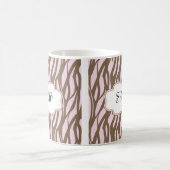 Mug Cadre de monogramme rose et Brown (Centre)