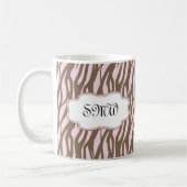 Mug Cadre de monogramme rose et Brown (Gauche)