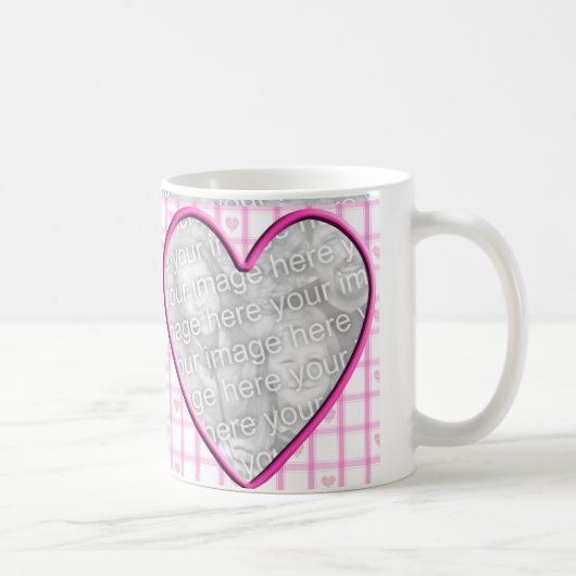 Mug Cadre de photo de coeur (Droite)