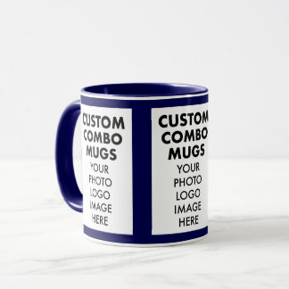 Mug Cadre de portrait 4:6 Navy Blue 3 Photo Combo pers