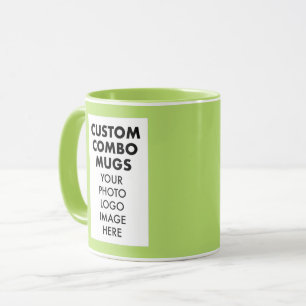 Mug Cadre de portrait Lime 4:6 Combo personnalisé 2 x