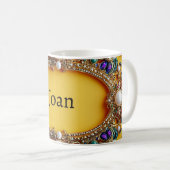 Mug Cadre Doré Avec Perles Élégantes (Devant droit)