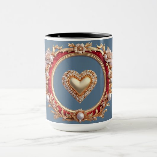 Mug Cadre doré luxueux avec perles (Centre)