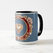 Mug Cadre doré luxueux avec perles (Devant droit)