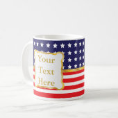 Mug Cadre doré sur fond patriotique (Devant gauche)