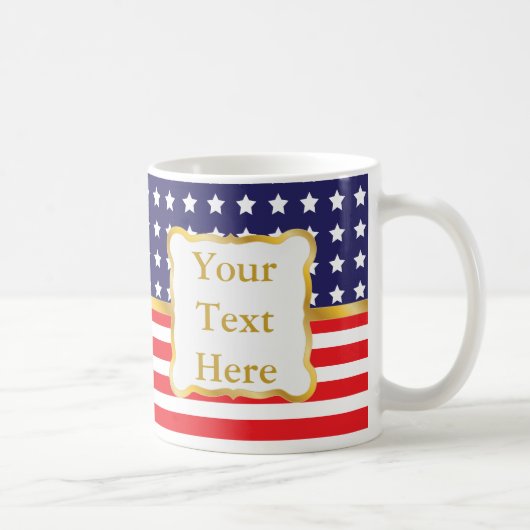 Mug Cadre doré sur fond patriotique (Droite)