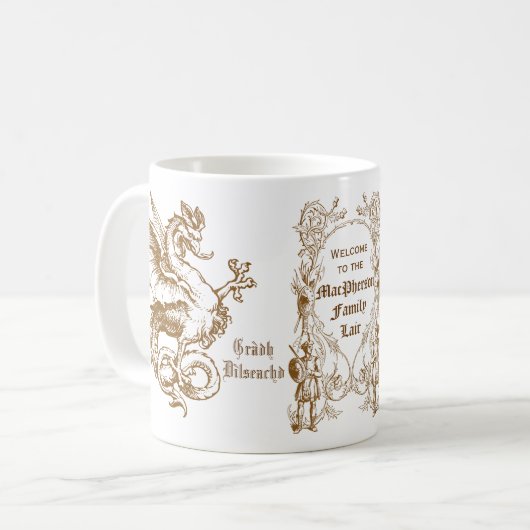 Mug Cadre écossais de guerrier de confrère de dragon (Devant gauche)