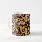 Mug Cadre élégant : perle et or. (Devant gauche)