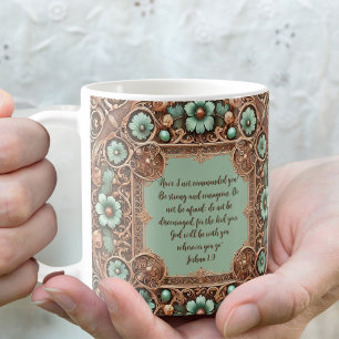 Mug Cadre en cuivre turquoise Fillagree personnalisabl