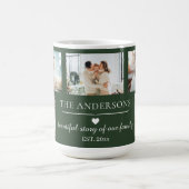 Mug Cadre familial élégant vert pour 5 photos (Centre)