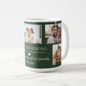 Mug Cadre familial élégant vert pour 5 photos (Devant droit)