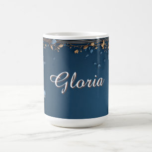 Mug Cadre floral avec nom personnalisé