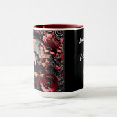 Mug Cadre floral noir et rouge 3D sculpté (Centre)